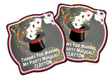 personalized magic hat thank-you sticker