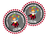 personalized magician boy thank-you sticker
