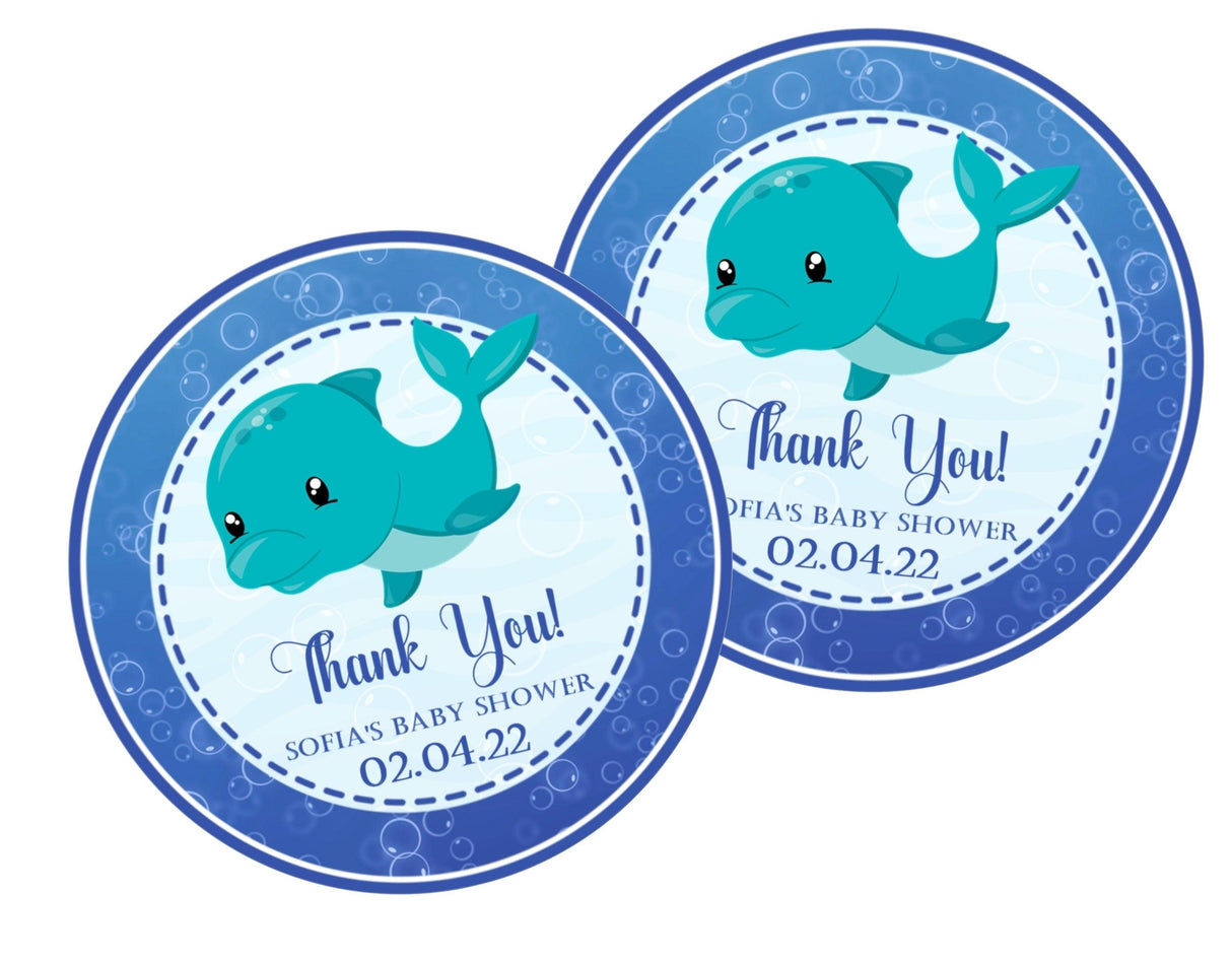 personalized ocean theme baby shower favor label
