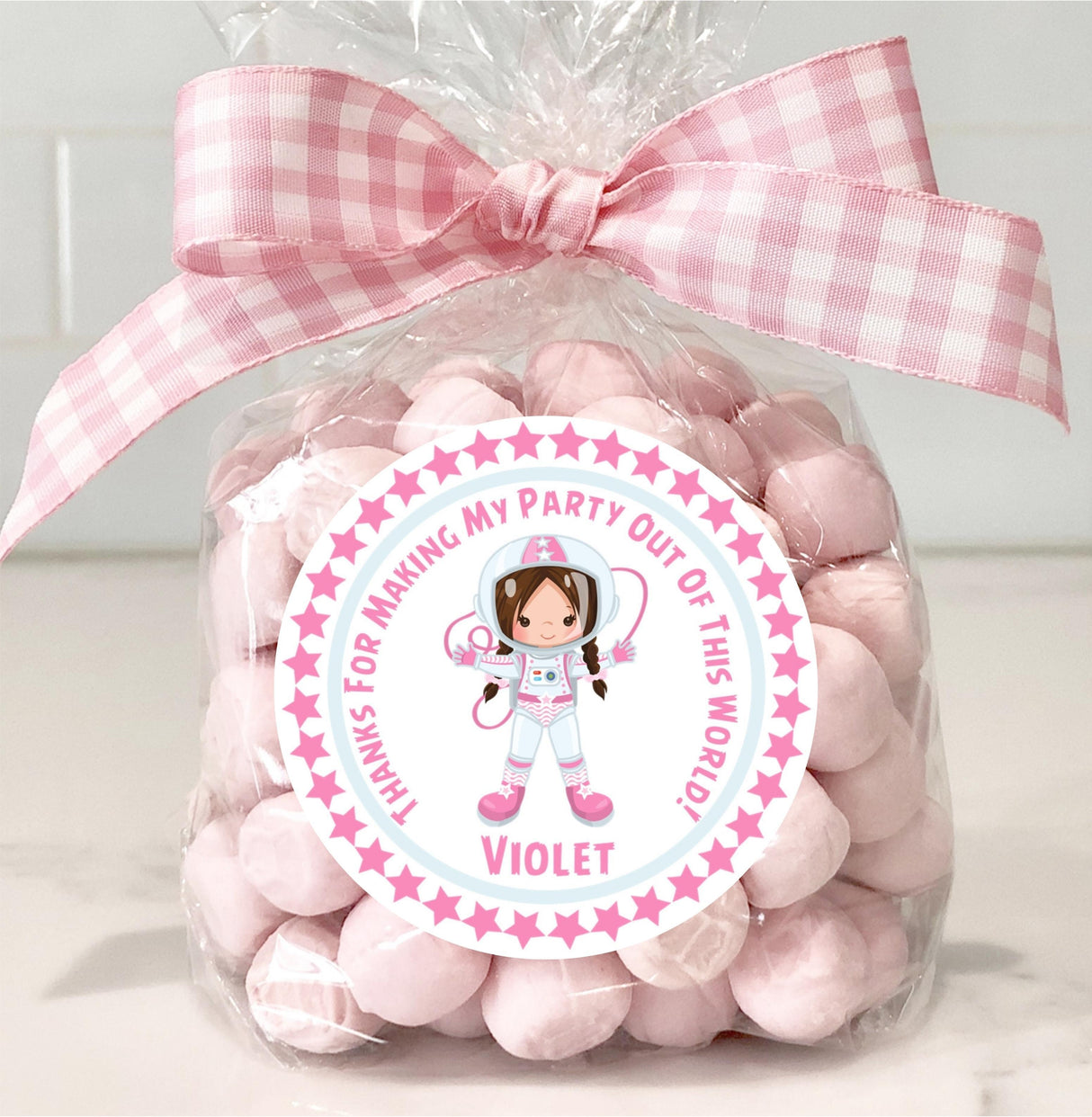 personalized outer space theme birthday sticker