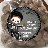 personalized skeleton halloween sticker for boys