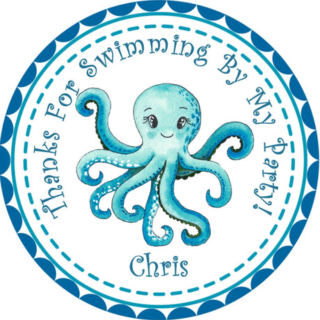 personalized under the sea party favor label