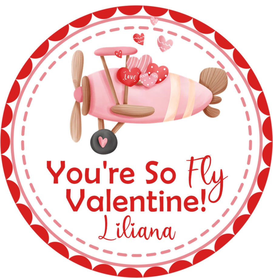 personalized you’re so fly valentine stickers