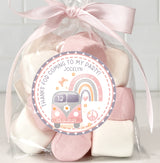 pink and purple hippie birthday stickers