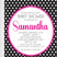 pink black white  polka dot baby shower invitations