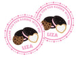 pink cookie birthday sticker personalized