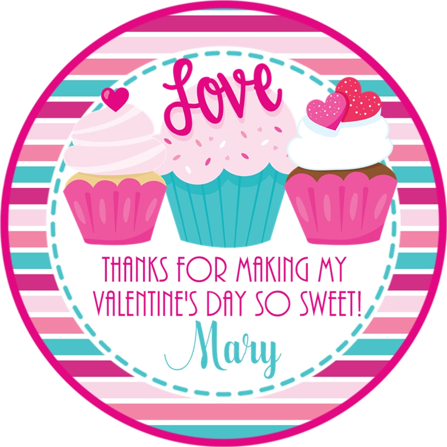 pink cupcake valentines day sticker