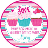 pink cupcake valentines day sticker