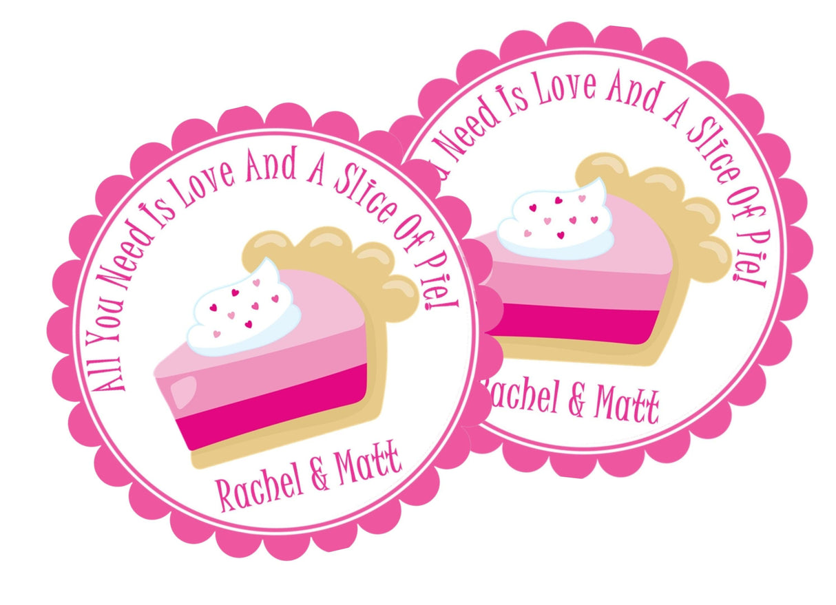 pink dessert valentine label