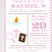 pink first communion invitations featuring communion host and candle design