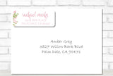 pink green floral return address labels