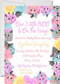 pink halloween baby shower invitations spooky cute theme