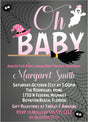 pink halloween baby shower invitations spooky ghost spiderweb design