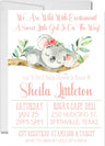 pink koala baby shower invitations floral watercolor design