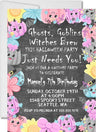 pink pumpkin invitation cards october birthday party style