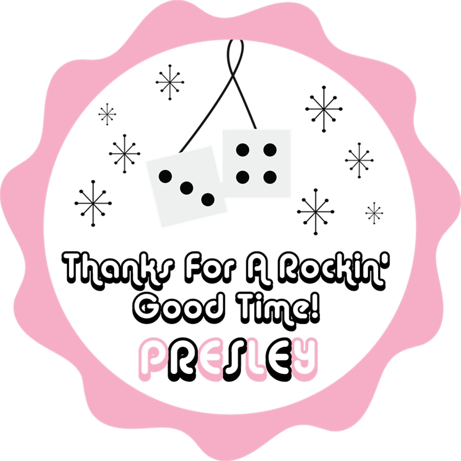 pink retro dice stickers