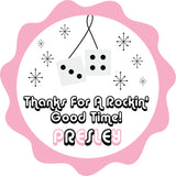 pink retro dice stickers