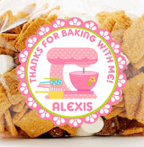pink scalloped mixer baking sticker