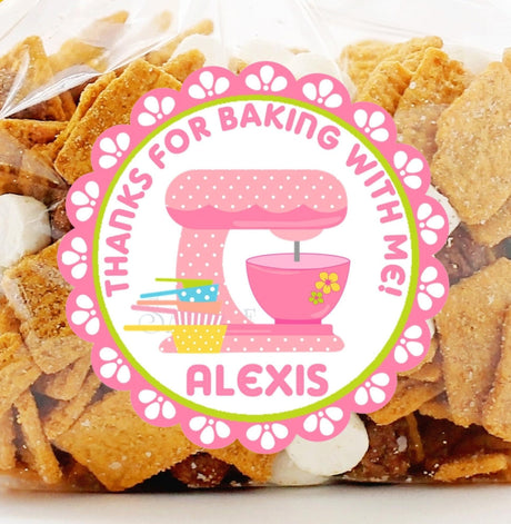 pink scalloped mixer baking sticker