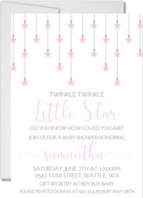 pink star baby shower invitations celestial theme