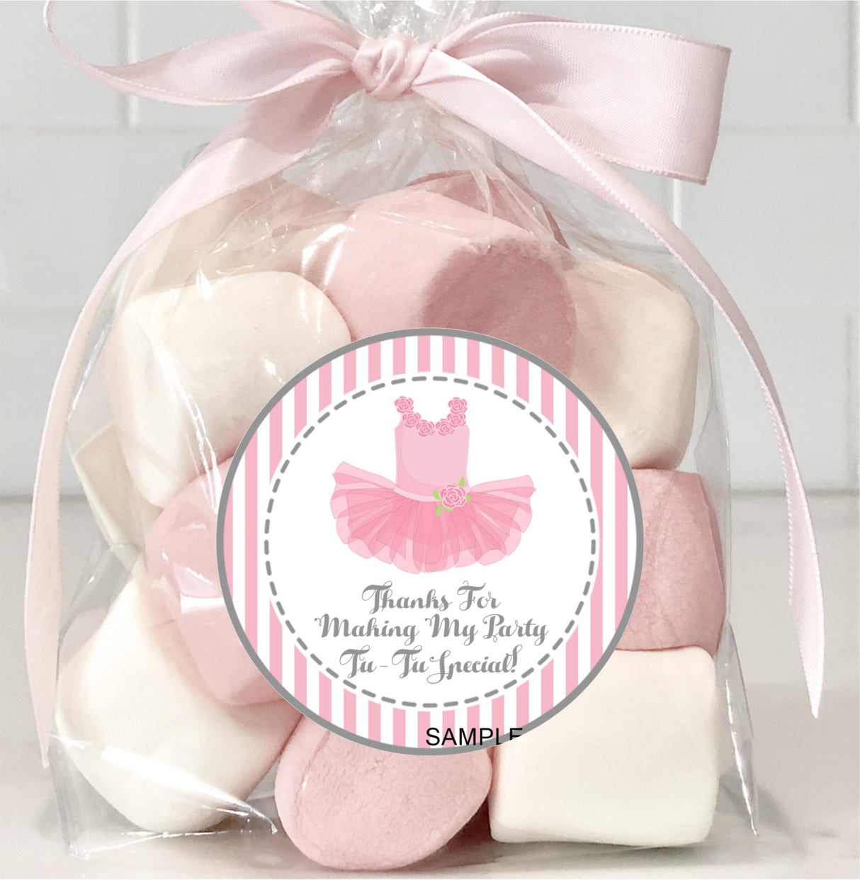 pink striped tutu dress party stickers