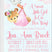 pink teddy bear baby shower invitations watercolor theme