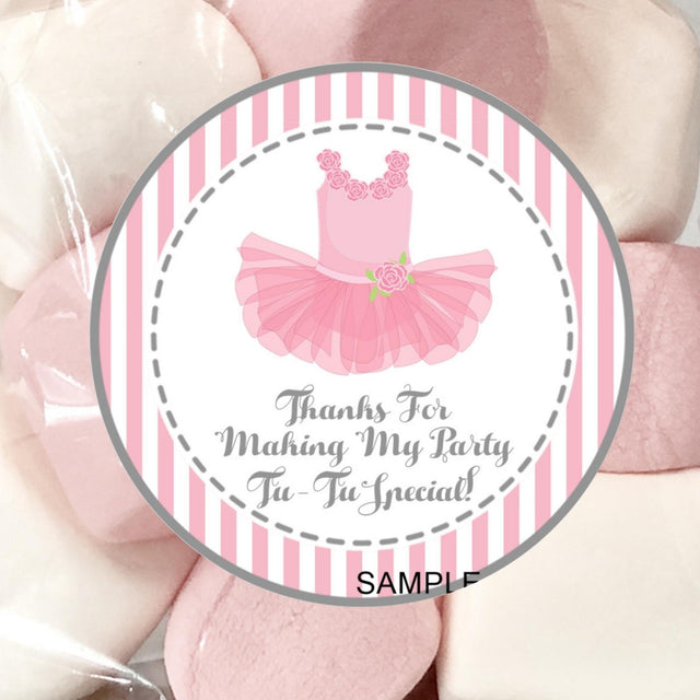pink tutu dress ballet birthday stickers