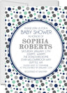 polka dot baby shower invitations navy gray design