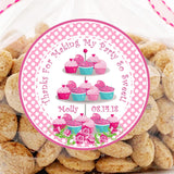 polka dot cupcake birthday treat sticker