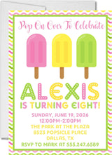 popsicle birthday party invitations colorful summer design