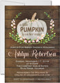 pumpkin baby shower invitations rustic autumn botanical design