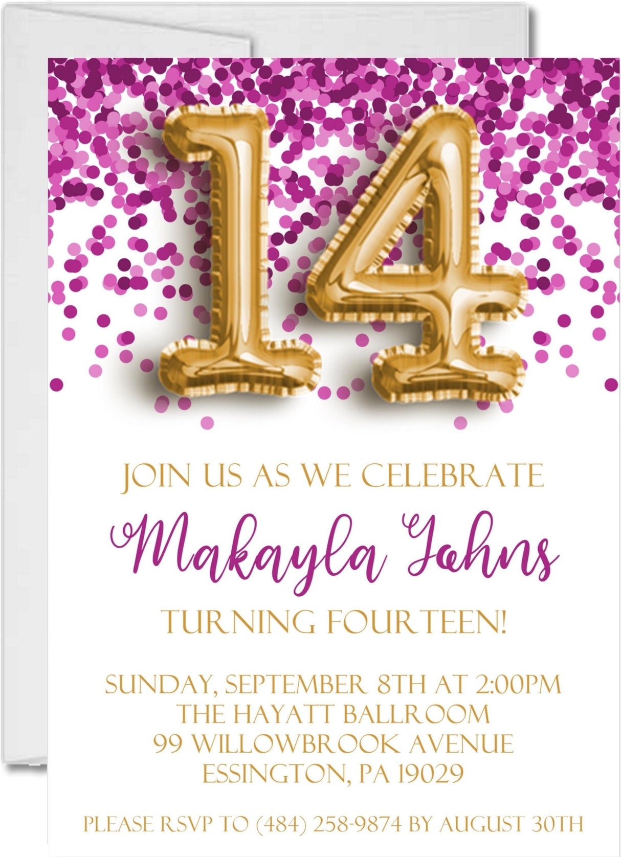 purple confetti birthday invitations milestone celebration theme