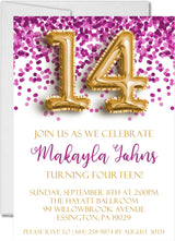 purple confetti birthday invitations milestone celebration theme