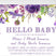 purple floral sip and see invitations watercolor flower design