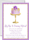 purple gold floral cake invitation cards milestone birthday style