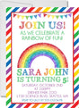 rainbow birthday party invitations colorful rainbow design