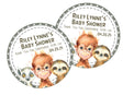 rainforest baby shower stickers with monkey sloth and lemur