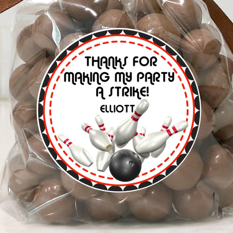 realistic bowling strike birthday sticker