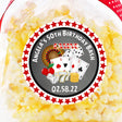 red and black casino birthday sticker with four aces