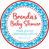 red and blue nautical anchor baby shower favor sticker