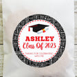 Red and black graduation stickers – graduation cap and diploma design