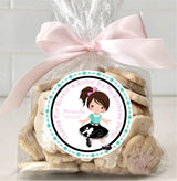 retro sock hop birthday girl stickers