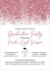 rose gold Graduation party invitation