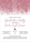 rose gold Graduation party invitation