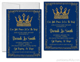 royal prince invitation cards navy blue royal style