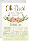 rustic deer baby shower invitations forest greenery theme