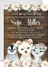 rustic floral arctic animal baby shower invitations for girls