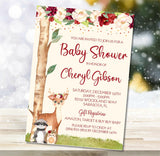 rustic forest animal baby shower invitations woodland theme