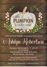 rustic pumpkin invitation cards wood harvest style