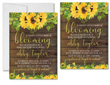 rustic sunflower baby shower invitations